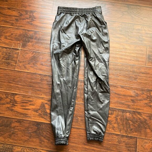 Spanx Black Faux Leather Joggers Size Small - Picture 8 of 8
